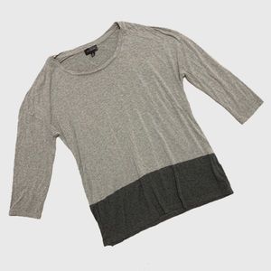 The Limited Grey Color Block 3/4 Sleeve Tee sz M